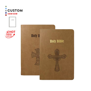 Livre Impression <span class=keywords><strong>Maison</strong></span> Ventes Chaud Ruban Gaufrage Personnalisation Logo Doux En Cuir Pu Couverture Bleue Mini Taille Sainte Bible Impression - Product Image 1