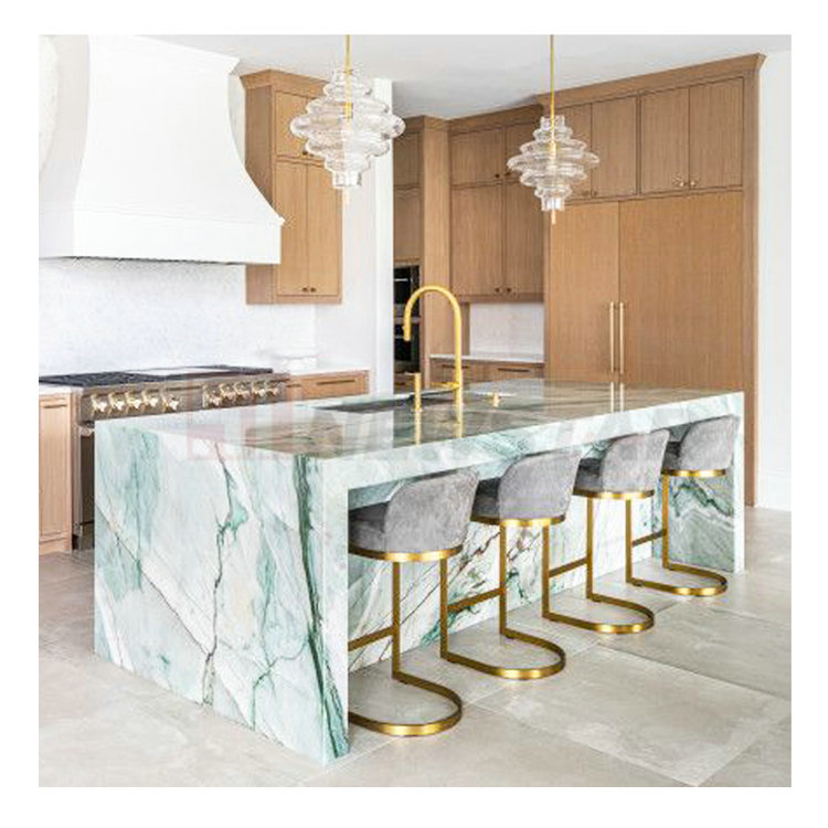 Натуральный кварцит, зеленый кварц или мраморная плита, кухонная столешница, мрамор