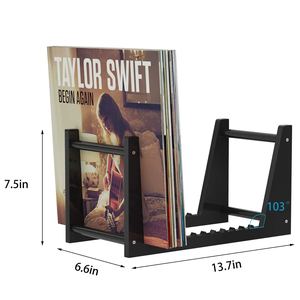 Soporte de almacenamiento de discos de <span class=keywords><strong>vinilo</strong></span> acrílico negro UMI, estante de exhibición de álbumes clásicos para electrodomésticos - Product Image 4