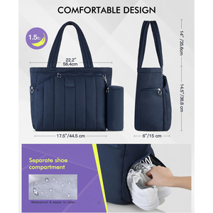 <span class=keywords><strong>Bolsa</strong></span> Deportiva con Compartimento para Zapatos y Bolsillo Impermeable, Capacidad para 2-4 Raquetas y Laptop <span class=keywords><strong>de</strong></span> 15.6 Pulgadas, <span class=keywords><strong>Bolsa</strong></span> <span class=keywords><strong>de</strong></span> Tenis Acolchada para Mujer - Product Image 2