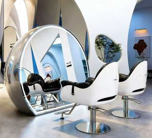 Miroir de salon de coiffure pour influenceurs, Nouveau miroir de salon de coiffure haut de gamme, Miroir de sol intégré exclusif pour maquillage et coiffure - Product Image 4