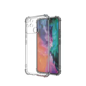 Funda transparente de cristal a prueba de golpes para teléfono móvil, cubierta trasera de TPU para Oppo Realme Narzo 50i 50A