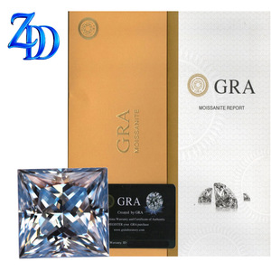 GRA Moissanite Princess Cut Glacier Blue 0.5-3 Carats Lab Created Loose Gemstone - Product Image 1