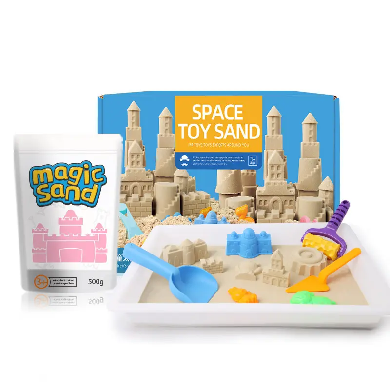 어린이 공간 모래 장난감 색상 세트 도구는 손에 달라 붙지 않습니다 아기 매직 스타 소녀 모래 장난감