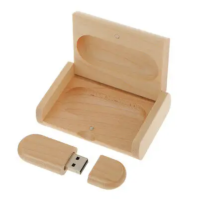 Tùy chỉnh Maple gỗ USB 8GB 16GB món quà cưới USB 3.0 gỗ 32GB tre ổ đĩa flash với lật hộp