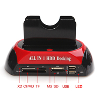 Base de Conexión para Disco Duro Todo en Uno, Lector de Tarjetas, HUB USB 2.0, Caja Externa para Disco Duro IDE SATA de 2.5" y 3.5", Capacidad de 4TB