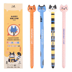 Bolígrafo de Gel con forma de muñeca de gato bonito, bolígrafo de plástico negro de 0,5mm para aliviar el estrés de secado rápido - Product Image 5