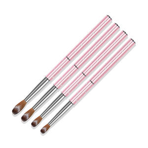 Stylo de modelage professionnel pour ongles en cristal liquide, avec tige métallique rose, poils Kolinsky et manche en bois, outil d'extension d'ongles - Product Image 5