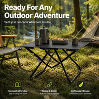 Table de repas rectangulaire pliable en alliage d'aluminium léger pour le camping, le pique-nique, le barbecue - Meubles d'extérieur de petite taille
