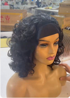 Perruque Bandeau Courte Bouclée Ondulée Sans Colle de 14 Pouces, Faite à la Machine, Pas Chère, pour Femmes Africaines Noires