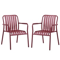 Chaise de salle à manger contemporaine en aluminium et rotin empilable, écologique, pour hôtel, parc, villa, salon, appartement - Utilisation intérieure et extérieure