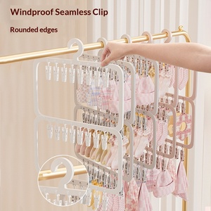 Baby Hanger Household Wardrobe Seamless Storage Hosiery <strong>Clip</strong> Multi-functional Hanger Multi-<strong>clip</strong> <strong>Plastic</strong> Drying <strong>Clip</strong> Modern - Product Image 3
