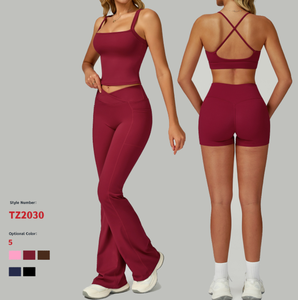 Completo Yoga 4 Pezzi Personalizzabile con Logo, <span class=keywords><strong>Aderente</strong></span>, Asciugatura Rapida, Morbido, Alta Elasticità, Set da Donna a Vita Alta per Corsa, Fitness e Palestra - Product Image 1