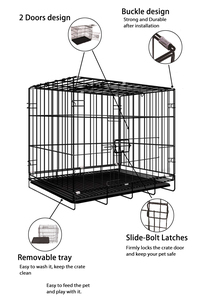 Có Thể Gập Lại Chất Lượng Cao Pet Rabbit Chó Lồng 304 Không Gỉ Ráp Chó Lồng Với Khay - Product Image 4