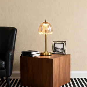 <b>Led</b> Table Lamp With Glass Shade Touch Control Warm White <b>Light</b> For Bedroom Nightstand Decor - Product Image 3