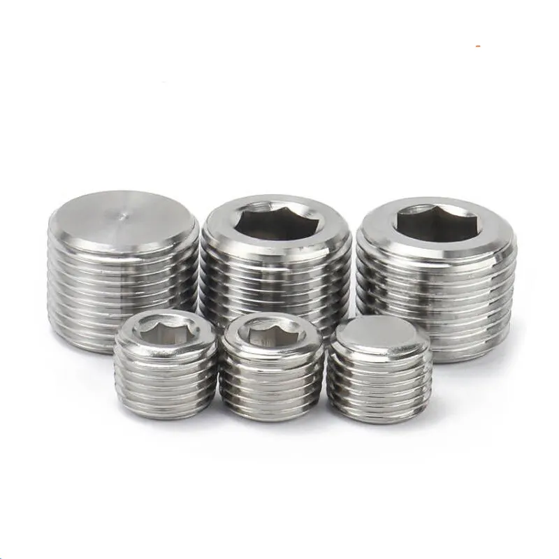 BSPT / BSPP / NPT Male Thread 304 Stainless Steel Hex Socket End Cap Inner Hexagon Plug Oil Water Pipe Fitting