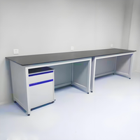 Banc de laboratoire modulaire avec structure en acier, table de travail en résine pour laboratoire
