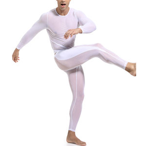 Chemise transparente à manches longues ajustée pour homme avec manches superposées, haut transparent - Product Image 5