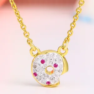 Cute Mini Food Donut Cream Cookie Pendant Necklace for Girls Kids Friendship Sister