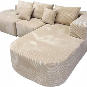 L-Shape Corduroy Fabric <b>Sofa</b> Foam Filling Combination <b>Living</b> <b>Room</b> <b>Sofa</b> For Children Adults Elderly - Product Image 4