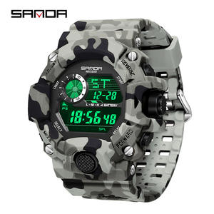 Reloj Electrónico de Lujo Sanda 2183 para Hombre, Deportivo, Resistente al Agua, con Correa de Silicona de Camuflaje - Product Image 1