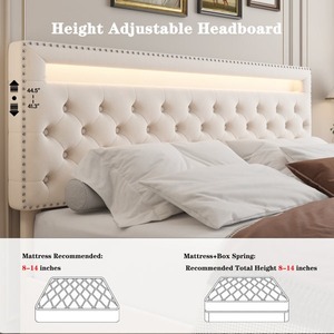 Giường ngủ khung kim loại bọc vải năm 2024, không gian lưu trữ lớn, êm ái và dễ lắp ráp - Product Image 6