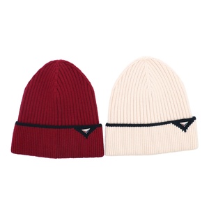Custom High Elasticity Core-Spun Nylon Winter Knit <b>Beanie</b> <b>Hat</b> Designer Print Beach Wear with 3D Embroidery and Metallic Logo - Product Image 1
