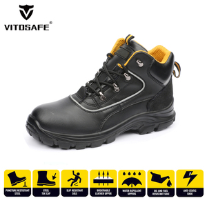 Zapatos de seguridad industriales, botas S3 con punta de acero, impermeables, antideslizantes, de cuero genuino - Product Image 2