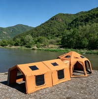 Tente Dôme Gonflable - Khaki Militaire, Grande Tente de Luxe Imperméable en Coton, Durable, pour Voyage, Camping, Famille, Extérieur