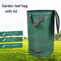 Bolsa Grande Impermeable para Hojas de Jardín con Tapa, Recolector de Residuos de Jardín Resistente a Salpicaduras, Fácil de Limpiar y Reutilizable para Desechos de Césped