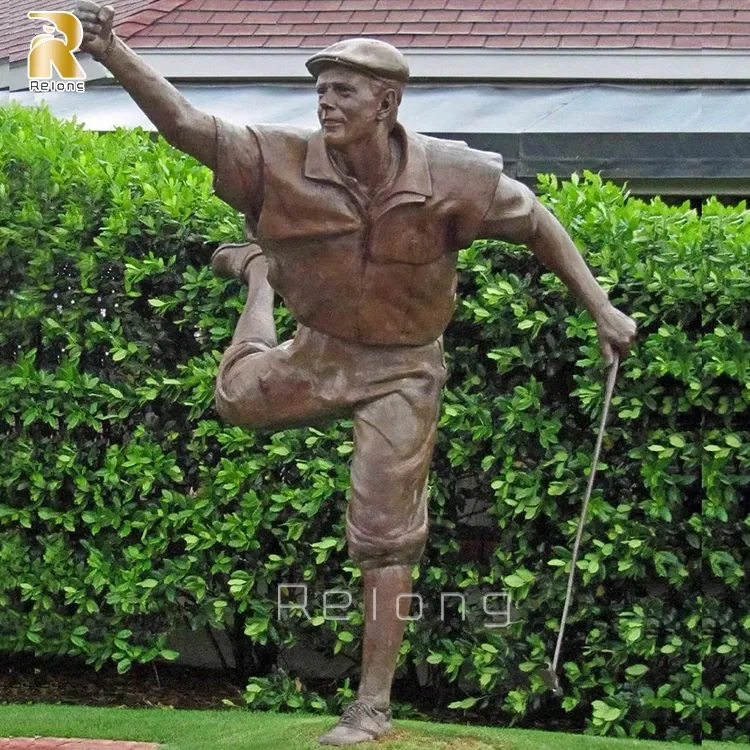 लाइव आकार सजावट कांस्य जार्डिन गोल्फ मूर्ति मूर्तिकला