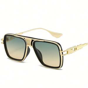 Gafas de Sol de Moda 2025 con Logotipo Personalizado, Estilo Punk, Aleación, Protección UV400, Montura Metálica Cuadrada Tipo Piloto para Hombre y Mujer - Product Image 1