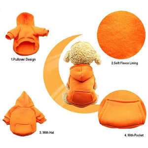 Kış köpek Hoodie kazak cepler ile küçük köpekler için sıcak Polyester Pet giysi <span class=keywords><strong>Chihuahua</strong></span> Coat yavru kedi giyim baskı desen - Product Image 2