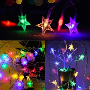 ไฟประดับรูปดาว 10 เมตร 80 หลอด LED <span class=keywords><strong>ส</strong></span>ีขาวเย็น ใช้แบตเตอรี่ 3AA 2 โหมด ไฟกระพริบ ตกแต่งบ้านในร่ม <span class=keywords><strong>ส</strong></span>ำหรับเทศกาลคริ<span class=keywords><strong>ส</strong></span>ต์มา<span class=keywords><strong>ส</strong></span> - Product Image 5