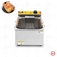 Friteuse électrique commerciale pour hot-dogs au fromage, machine à corndogs coréens, friteuse à mozzarella, friteuse à corn-dogs, friteuse profonde avec une profondeur de 20 cm