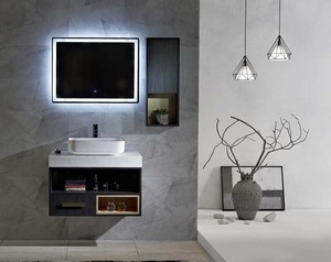 Wall Mount Mewah Modern <span class=keywords><strong>32</strong></span> Inci, Kabinet Kamar Mandi Hotel Wastafel Tunggal - Product Image 1