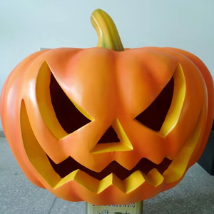 Sculpture d'Halloween, grandes décorations d'extérieur, citrouille géante en fibre de verre renforcée, citrouille d'Halloween - Product Image 1