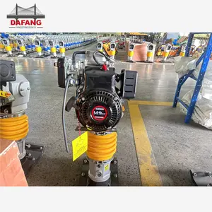 Gasolina Gx160 5.5hp Honda Motor Pequeño apisonador Compactador Tamping Rammer Robin 80kg Tamper Rammer