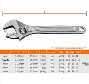 Clé à molette multifonctionnelle réglable à poignée légère, outil de quincaillerie - Product Image 4