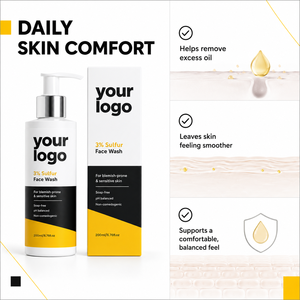 Limpiador Facial Diario de Marca Privada, Purifica las Imperfecciones, Mejora la Textura, Controla la Grasa, Calma la Irritación, Sin Jabón, con 3% de Azufre - Product Image 6