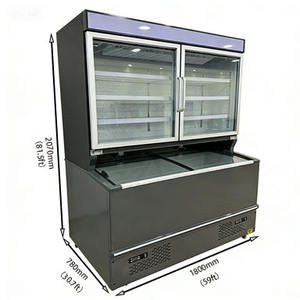 Unité de réfrigération commerciale combinée à double température pour supermarché et restaurant, moitié congélateur, moitié réfrigérateur - Product Image 2