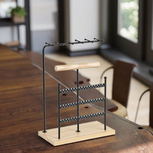 Support de présentation de bijoux carré en bois écologique à 5 niveaux personnalisé, support de rangement pour collier, boucles d'oreilles, boîte intérieure détachable, bracelet <span class=keywords><strong>QD</strong></span> - Product Image 6