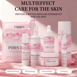 مجموعة العناية بالبشرة الكورية للتبييض مع سيروم الببتيد الوردي وكريم الكولاجين وحمض النووي للسلمون PDRN - Product Image 1