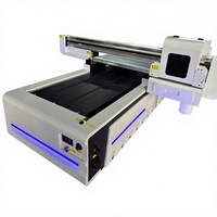 Impresora plana UV de inyección de tinta AMO con 4 cabezales de impresión I3200, totalmente automática para etiquetas, tela, materiales flexibles/huevos, tamaño de impresión 60x90cm