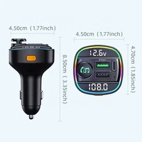 C22S Mini Chargeur Rapide BT Sans Fil pour Voiture, Émetteur FM, Lecteur MP3, Adaptateur Chargeur Super Rapide Intelligent Type-C Double USB