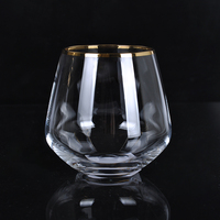 Verres à vin sans pied personnalisés avec logo, fabricants de verres à vin italiens en cristal taillé à la main en or 18 carats