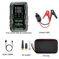 Démarreur portable 6-en-1 pour voiture, booster de batterie, chargeur de batterie externe 3000A, pack de batteries au lithium, compresseur d'air pour pneus