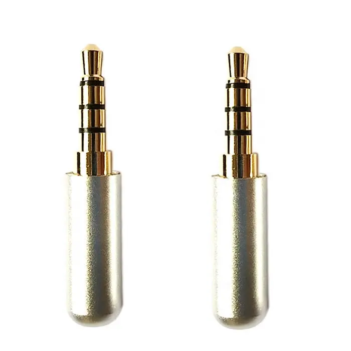 Pria perbaikan Headphone Stereo Jack Plug logam Audio solder 4 tiang 3.5mm emas 3 Pin konektor steker Pria Wanita Audio & Video