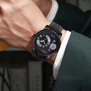 TOMI T104 新トレンドメンズクォーツ腕時計 卸売在庫あり プレミアムラウンドダイヤルデザイン レザーストラップ デイリーユース メンズ腕時計 - Product Image 3