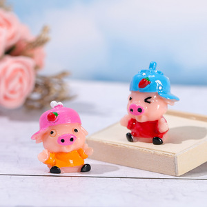 Figurines de cochon miniatures en résine, couple d'animaux, décoration d'intérieur, artisanat artistique - Product Image 2